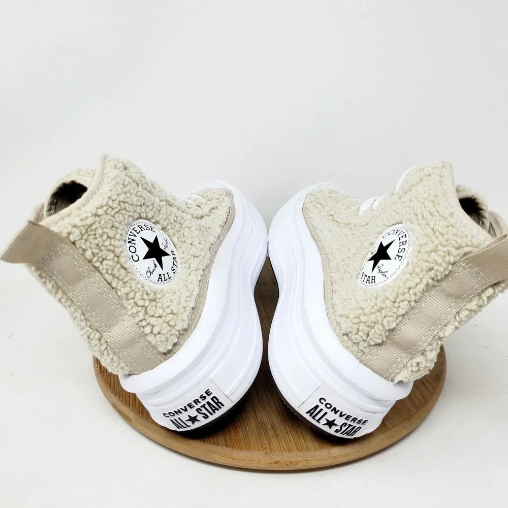Converse Move Platform Sherpa Kids 2 Fluffy Fuzzy Chuck Taylor All Star Shoes